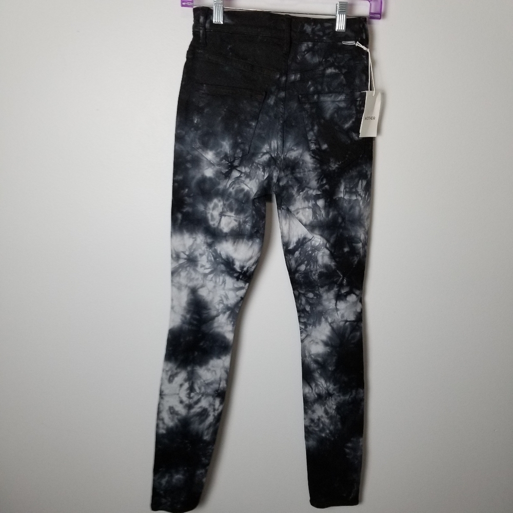 NWT Mother The Super Swooner Winding Path Tie Dye Jeans Sz 25 - Picture 8 of 9
